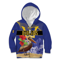 Barbados Independence Day Kid Hoodie 30 November Brown Pelican With Trident - Wonder Print Shop