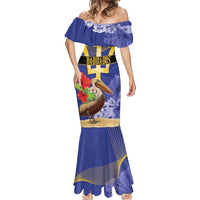 Barbados Independence Day Mermaid Dress 30 November Brown Pelican With Trident - Wonder Print Shop