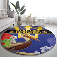Barbados Independence Day Round Carpet 30 November Brown Pelican With Trident