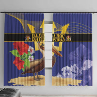 Barbados Independence Day Window Curtain 30 November Brown Pelican With Trident - Wonder Print Shop