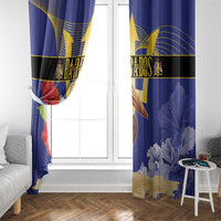 Barbados Independence Day Window Curtain 30 November Brown Pelican With Trident - Wonder Print Shop