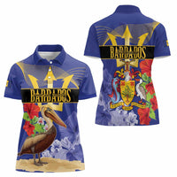 Barbados Independence Day Women Polo Shirt 30 November Brown Pelican With Trident - Wonder Print Shop