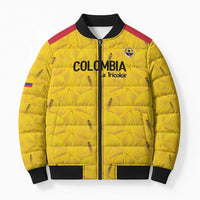 Colombia Football Custom Bomber Puffer Jacket 2026 Butterflies Orange-barred Sulphur - Wonder Print Shop