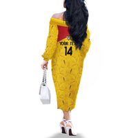 Colombia Football Custom Family Matching Off The Shoulder Long Sleeve Dress and Hawaiian Shirt 2026 Butterflies Orange-barred Sulphur - Wonder Print Shop