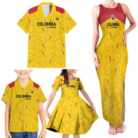 Colombia Football Custom Family Matching Tank Maxi Dress and Hawaiian Shirt 2026 Butterflies Orange-barred Sulphur - Wonder Print Shop