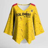 Colombia Football Custom Kimono Sleeve Blouse 2026 Butterflies Orange-barred Sulphur - Wonder Print Shop