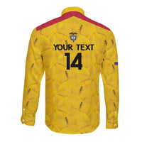 Colombia Football Custom Long Sleeve Button Shirt 2026 Butterflies Orange-barred Sulphur - Wonder Print Shop