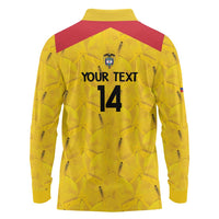 Colombia Football Custom Long Sleeve Polo Shirt 2026 Butterflies Orange-barred Sulphur - Wonder Print Shop