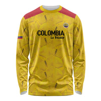 Colombia Football Custom Long Sleeve Shirt 2026 Butterflies Orange-barred Sulphur - Wonder Print Shop