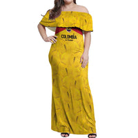 Colombia Football Custom Off Shoulder Maxi Dress 2026 Butterflies Orange-barred Sulphur - Wonder Print Shop