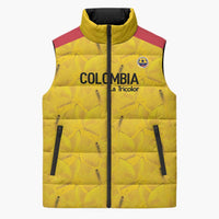 Colombia Football Custom Sleeveless Puffer Jacket 2026 Butterflies Orange-barred Sulphur - Wonder Print Shop