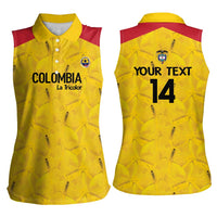 Colombia Football Custom Women Sleeveless Polo Shirt 2026 Butterflies Orange-barred Sulphur - Wonder Print Shop