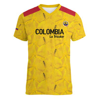 Colombia Football Custom Women V-Neck T-Shirt 2026 Butterflies Orange-barred Sulphur - Wonder Print Shop