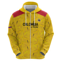 Colombia Football Custom Zip Hoodie 2026 Butterflies Orange-barred Sulphur - Wonder Print Shop
