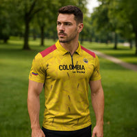 Colombia Football Custom Zipper Polo Shirt 2026 Butterflies Orange-barred Sulphur - Wonder Print Shop