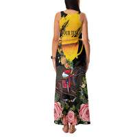 Personalised Australia Melbourne Cup Day Family Matching Tank Maxi Dress and Hawaiian Shirt Horse Racing Trophy With Roses - Wonder Print Shop