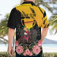 Personalised Australia Melbourne Cup Day Hawaiian Shirt Horse Racing Trophy With Roses - Wonder Print Shop