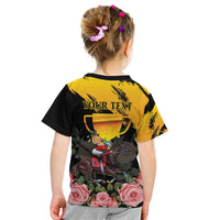 Personalised Australia Melbourne Cup Day Kid T Shirt Horse Racing Trophy With Roses - Wonder Print Shop