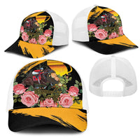 Australia Melbourne Cup Day Mesh Trucker Cap Horse Racing Trophy With Roses - Wonder Print Shop