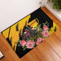 Australia Melbourne Cup Day Rubber Doormat Horse Racing Trophy With Roses - Wonder Print Shop