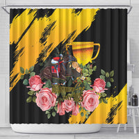 Australia Melbourne Cup Day Shower Curtain Horse Racing Trophy With Roses - Wonder Print Shop