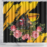 Australia Melbourne Cup Day Shower Curtain Horse Racing Trophy With Roses - Wonder Print Shop