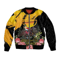 Personalised Australia Melbourne Cup Day Sleeve Zip Bomber Jacket Horse Racing Trophy With Roses - Wonder Print Shop