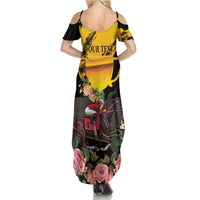 Personalised Australia Melbourne Cup Day Summer Maxi Dress Horse Racing Trophy With Roses - Wonder Print Shop