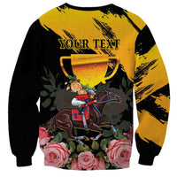 Personalised Australia Melbourne Cup Day Sweatshirt Horse Racing Trophy With Roses - Wonder Print Shop