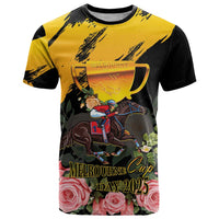 Personalised Australia Melbourne Cup Day T Shirt Horse Racing Trophy With Roses - Wonder Print Shop