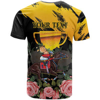 Personalised Australia Melbourne Cup Day T Shirt Horse Racing Trophy With Roses - Wonder Print Shop