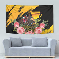 Australia Melbourne Cup Day Tapestry Horse Racing Trophy With Roses - Wonder Print Shop