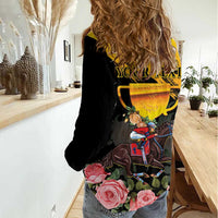Personalised Australia Melbourne Cup Day Women Casual Shirt Horse Racing Trophy With Roses - Wonder Print Shop
