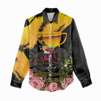 Personalised Australia Melbourne Cup Day Women Casual Shirt Horse Racing Trophy With Roses - Wonder Print Shop
