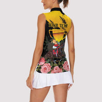 Personalised Australia Melbourne Cup Day Women Sleeveless Polo Shirt Horse Racing Trophy With Roses - Wonder Print Shop