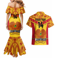 Custom Papua New Guinea Rugby Couples Matching Mermaid Dress and Hawaiian Shirt 2023 Go Kumuls Pacific Dynamic Style - Wonder Print Shop