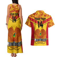 Custom Papua New Guinea Rugby Couples Matching Tank Maxi Dress and Hawaiian Shirt 2023 Go Kumuls Pacific Dynamic Style - Wonder Print Shop