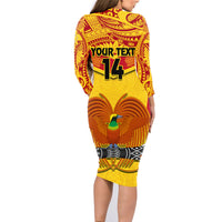 Custom Papua New Guinea Rugby Family Matching Long Sleeve Bodycon Dress and Hawaiian Shirt 2023 Go Kumuls Pacific Dynamic Style - Wonder Print Shop