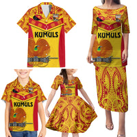 Custom Papua New Guinea Rugby Family Matching Puletasi Dress and Hawaiian Shirt 2023 Go Kumuls Pacific Dynamic Style - Wonder Print Shop