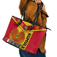 Papua New Guinea Rugby Leather Tote Bag 2023 Go Kumuls Pacific Dynamic Style - Wonder Print Shop