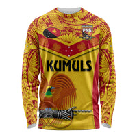 Custom Papua New Guinea Rugby Long Sleeve Shirt 2023 Go Kumuls Pacific Dynamic Style - Wonder Print Shop