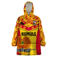 Custom Papua New Guinea Rugby Wearable Blanket Hoodie 2023 Go Kumuls Pacific Dynamic Style - Wonder Print Shop