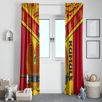 Papua New Guinea Rugby Window Curtain 2023 Go Kumuls Pacific Dynamic Style - Wonder Print Shop
