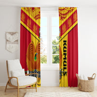 Papua New Guinea Rugby Window Curtain 2023 Go Kumuls Pacific Dynamic Style - Wonder Print Shop