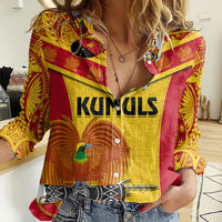 Custom Papua New Guinea Rugby Women Casual Shirt 2023 Go Kumuls Pacific Dynamic Style - Wonder Print Shop