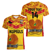 Custom Papua New Guinea Rugby Women V Neck T Shirt 2023 Go Kumuls Pacific Dynamic Style - Wonder Print Shop
