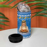 Sweden Christmas 4 in 1 Can Cooler Tumbler God Jul! Santa Lucia - Wonder Print Shop
