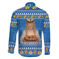 Sweden Christmas Family Matching Short Sleeve Bodycon Dress and Hawaiian Shirt God Jul! Santa Lucia - Wonder Print Shop