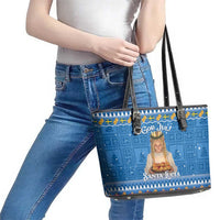 Sweden Christmas Leather Tote Bag God Jul! Santa Lucia - Wonder Print Shop