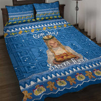 Sweden Christmas Quilt Bed Set God Jul! Santa Lucia - Wonder Print Shop